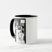 「Le Morte d'Arthur」の` (litho)からのチェロを持つ女性、 マグカップ (正面左)