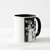 「Le Morte d'Arthur」の` (litho)からのチェロを持つ女性、 マグカップ (正面右)