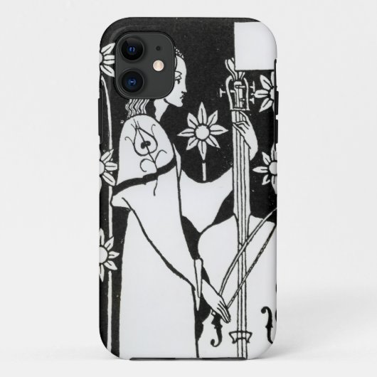 「Le Morte d'Arthur」の` (litho)からのチェロを持つ女性、 Case-Mate iPhoneケース (裏面)