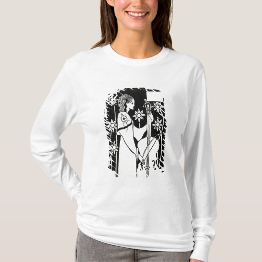 「Le Morte d'Arthur」の` (litho)からのチェロを持つ女性、 Tシャツ (正面)