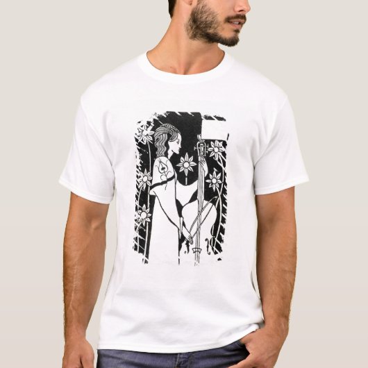 「Le Morte d'Arthur」の` (litho)からのチェロを持つ女性、 Tシャツ (正面)