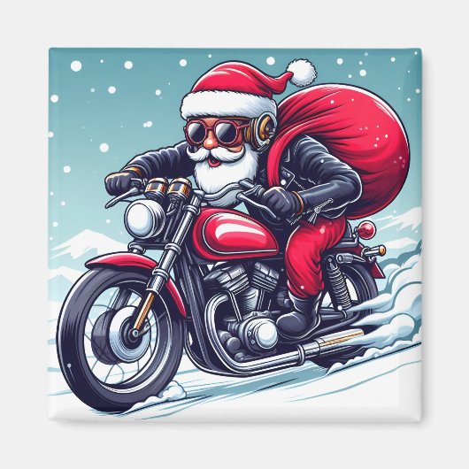 Le nouveau bolide du Père Noël - Noël humour マグネット (正面)