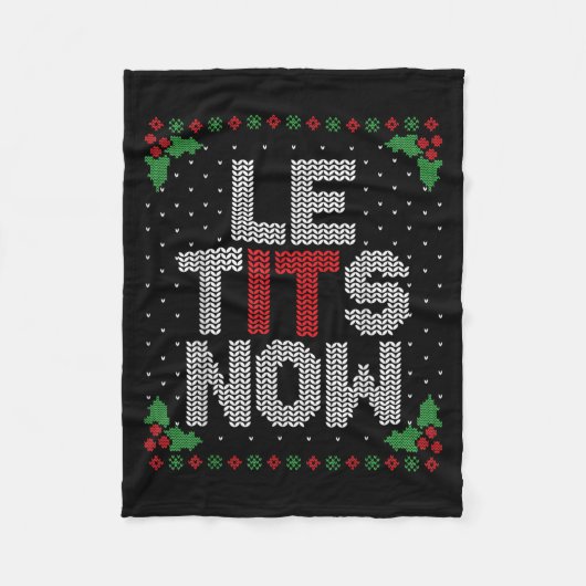 Le Now Funny Christmas Let It Snow Adult Ugly Chri フリースブランケット (正面)