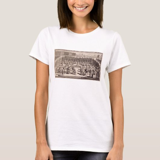 Le Paのオレンジ色の庭で働く庭師 Tシャツ (正面)