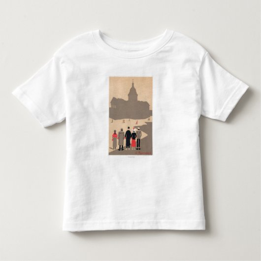 Le PantheonのアールデコSceneParis、フランス トドラーTシャツ (正面)