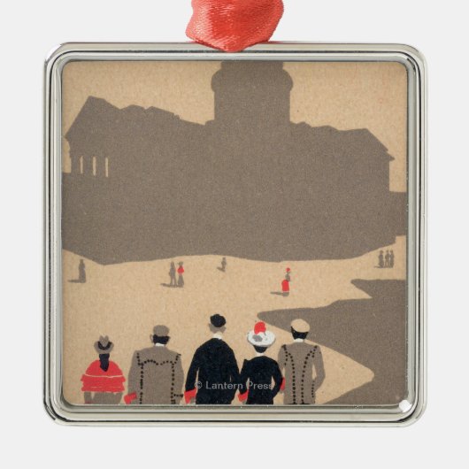 Le PantheonのアールデコSceneParis、フランス メタルオーナメント (正面)