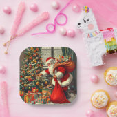 Le Père Noël apporte la joie aux enfants ペーパープレート (パーティー)