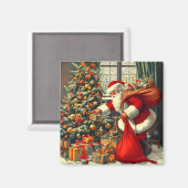 Le Père Noël apporte la joie aux enfants マグネット (正面/裏面)