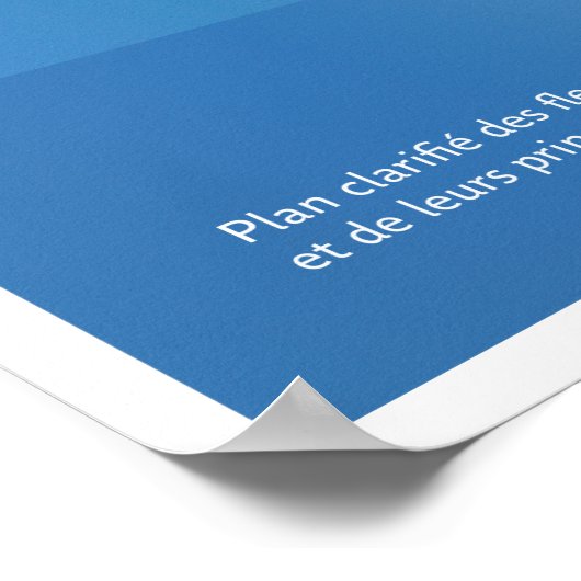 Le plan du réseau fluvial de France ポスター (角)