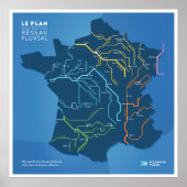 Le plan du réseau fluvial de France ポスター (正面)