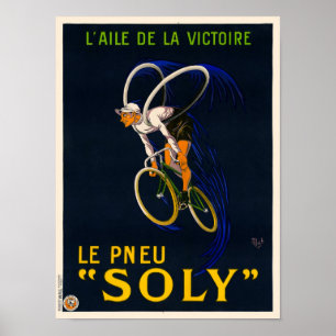 Le Pneu Soly France Vintage Poster 1922 ポスター