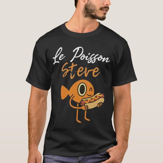 Le Poisson Steve Funny Hot Dog Tシャツ (正面)