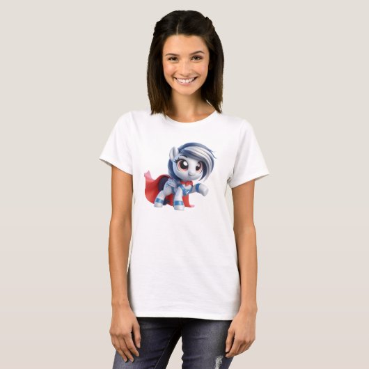 Le poney héroïque à la crinière argentée. tシャツ (正面フル)