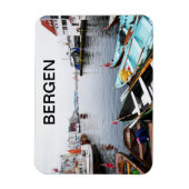 Le port de Bergen en Norvège マグネット (縦)
