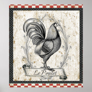 Le Poulet Vintageの鶏 ポスター