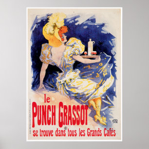 Le Punch Grassot Vintage Wine Drink Ad Art ポスター