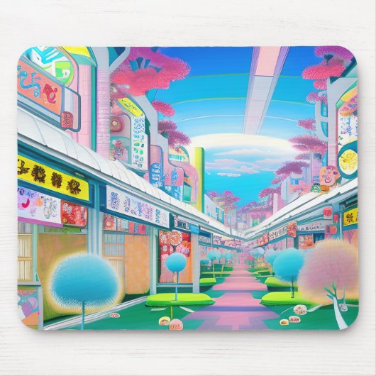 Le quartier de Sakae - Japon Art マウスパッド (正面)