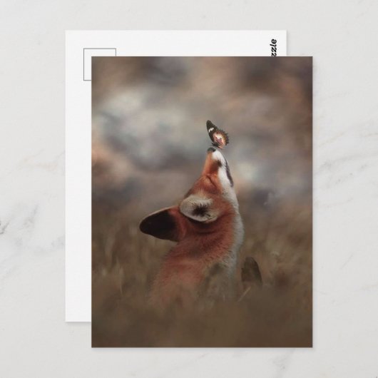 Le renard et le papillon ポストカード (正面/裏面)