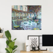 Le Sidaner: Gerberoyのバラ付きテーブル ポスター (ホームオフィス)