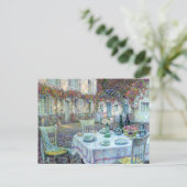 Le Sidaner: Gerberoyのバラ付きテーブル ポストカード (スタンド正面)