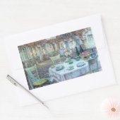 Le Sidaner: Gerberoyのバラ付きテーブル 長方形シール (封筒)