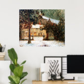 Le Sidaner: House in Snow ポスター (ホームオフィス)