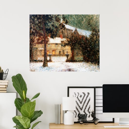 Le Sidaner: House in Snow ポスター (ホームオフィス)