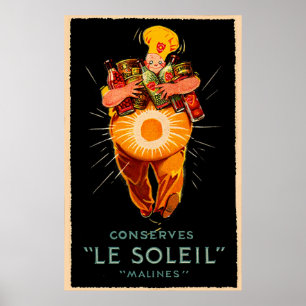 Le Soleil Conserves Vintage Ad ポスター