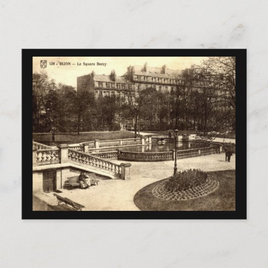 Le Square Darcy, Dijon,フランスヴィンテージ ポストカード (正面)