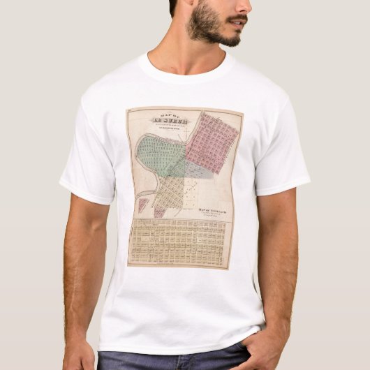 Le Sueurのクリーブランド、ミネソタの地図の地図 Tシャツ (正面)