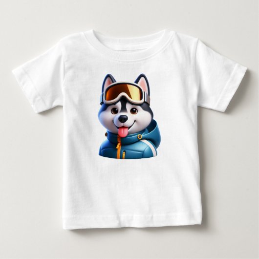Le Super Husky Aventurier ベビーTシャツ (正面)