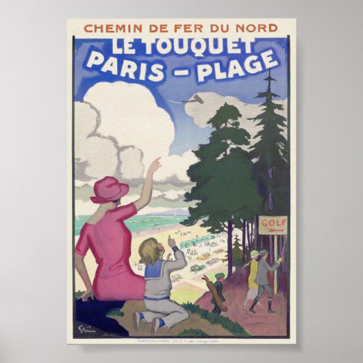 Le Touquet-Paris-Plage Vintage Poster 1920s ポスター (正面)
