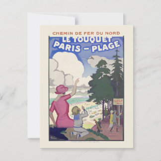Le Touquet-Paris-Plage Vintage Poster 1920s ポストカード