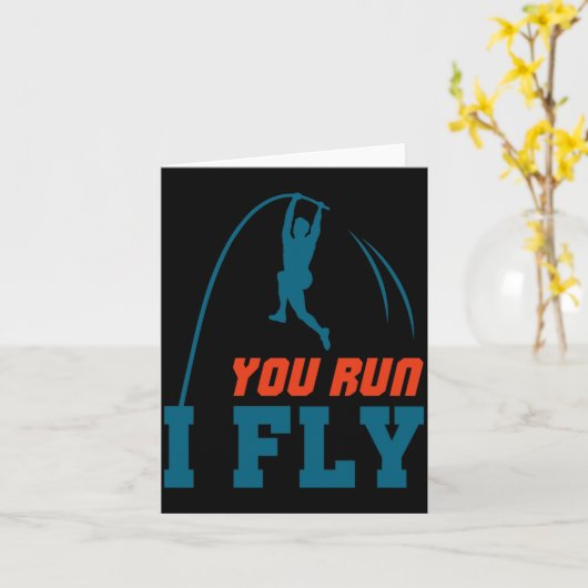 Le Vault Funny Levault Vaulting You Run I Fly  カード (黄色い花)