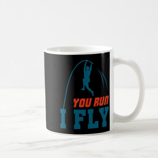 Le Vault Funny Levault Vaulting You Run I Fly  コーヒーマグカップ (右)