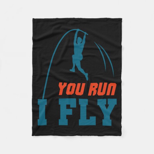 Le Vault Funny Levault Vaulting You Run I Fly  フリースブランケット (正面)