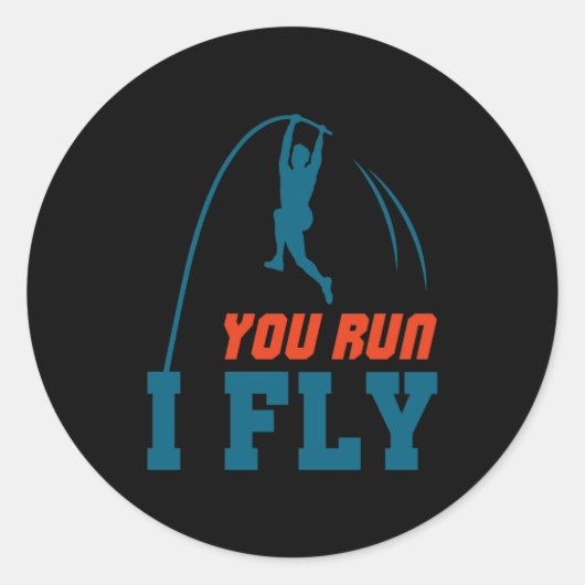 Le Vault Funny Levault Vaulting You Run I Fly ラウンドシール (正面)