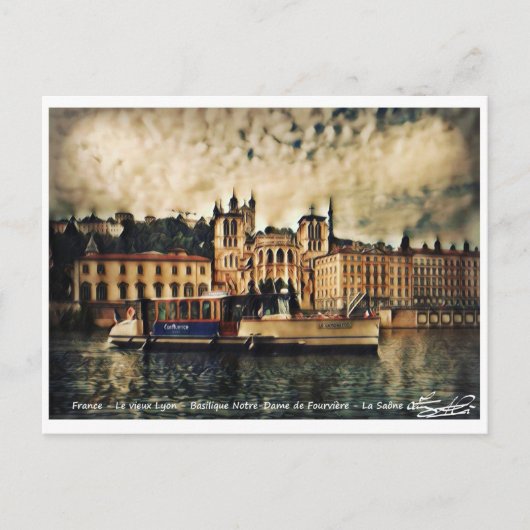 Le vieux Lyon - La Saône ポストカード (正面)