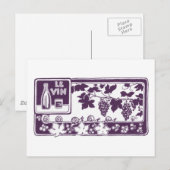 Le Vin、ヴィンテージ・ワインラベル ポストカード (正面/裏面)