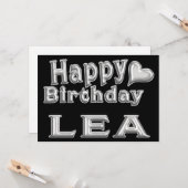 Lea Happy Birthday Karte Grußkarte mit Herz カード (正面/裏面インサイチュ)