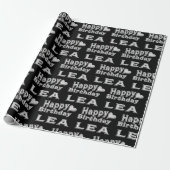Lea Happy Birthday silver black Geschenkpapier ラッピングペーパー (アンロールド)