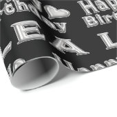 Lea Happy Birthday silver black Geschenkpapier ラッピングペーパー (ロールコーナー)