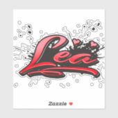 Lea red Heart Graffiti Aufkleber Sticker シール (シート)
