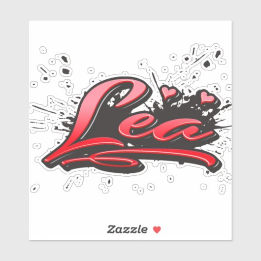 Lea red Heart Graffiti Aufkleber Sticker シール (シート)