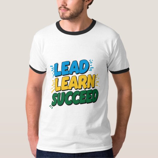 「LEAD 学 SUCCESS Sagon T-Shirt」 「男性へInspi」 Tシャツ (正面)