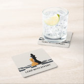 Lead With Effort スクエアペーパーコースター (インサイチュ)