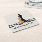 Lead With Effort スクエアペーパーコースター (アングル)