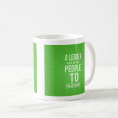 Leader mug - green with quote コーヒーマグカップ (正面右)
