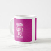 Leader mug - pink with quote コーヒーマグカップ (正面左)