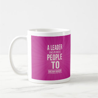 Leader mug - pink with quote コーヒーマグカップ
